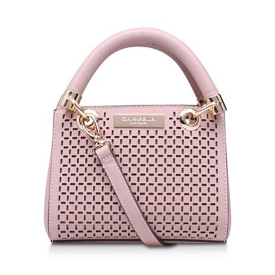 Pink 'Micro Dee' cut out handbag with shoulder straps